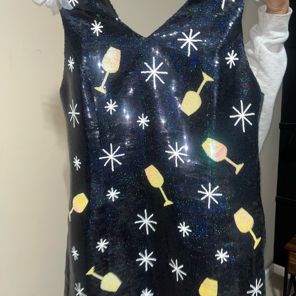 Sparkling Wine Glass Sequin Dress